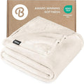 Bare Home Fleece Blanket - Throw Extra Long - Ultra-Soft Lightweight for Bed, Sofa, and Couch - Luxury Microplush - Cozy Warm Blanket (Throw XL, Vanilla)