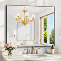 KOCUUY Bathroom Mirror 36"x40", Black Bathroom Mirrors for Over Sink, Shatterpoof Large Vanity Mirror, Metal Framed Black Wall Mirror for Bedroom Living Room and Entryway (Horizontal/Vertical)