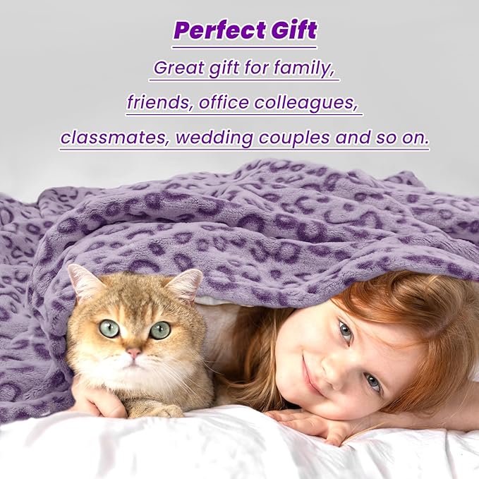Twin Size Blankets for Bed - Lightweight Purple Blanket Throw for Women, Soft Fuzzy Lavender Fleece Bedding for Home Bedroom Dorm Decor 60"x80"
