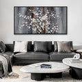 Wall Art for Living Room Large Modern Wall Decor Canvas Paintings for Wall Decorations White Flower Brown Bedroom Office Artwork Plum Blossom Art Prints Framed 20×40IN