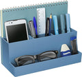 Acrimet Desktop Organizer - Multi Organizer Caddy Holder for Office, Home and School use (Plastic) (Solid Blue Color)