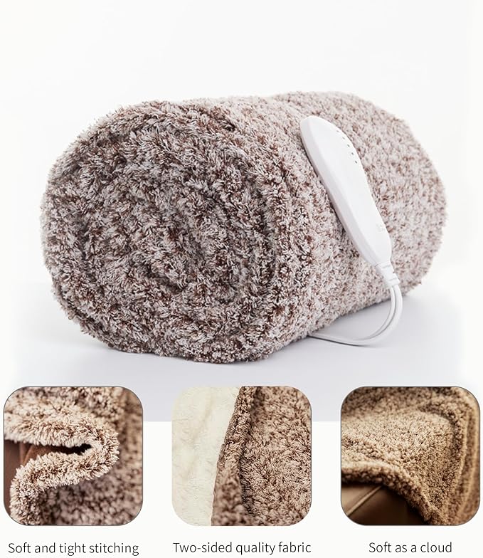 Heated Blanket Electric Throw 50" x 60" -Heated Throw Blanket with 5 Heating Levels & 3 Hours Auto Off,Machine Washable,ETL & FCC Certification(Racoon)