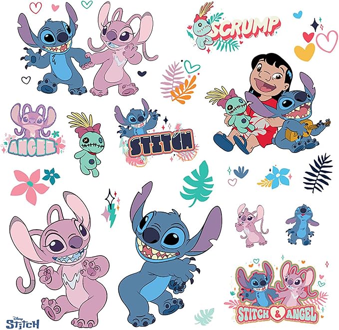 Disney Lilo and Stitch Stitch and Angel Wall Decals by RoomMates, RMK5585SCS