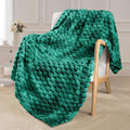 Exclusivo Mezcla Fleece Throw Blanket for Couch, Extra Large Fuzzy Tie-dye Teal Bed Blankets, Soft Cozy Plush Sofa Throws for All Seasons, 50x70 Inches
