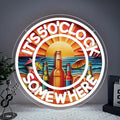Its 5 00 O'clock Some Where Neon Signs for Wall Decor,Beer Neon Led Sign for Palm Tree Sunset Beach Bar Man Cave Garage Neon Light Five Oclock Somewhere Sign.