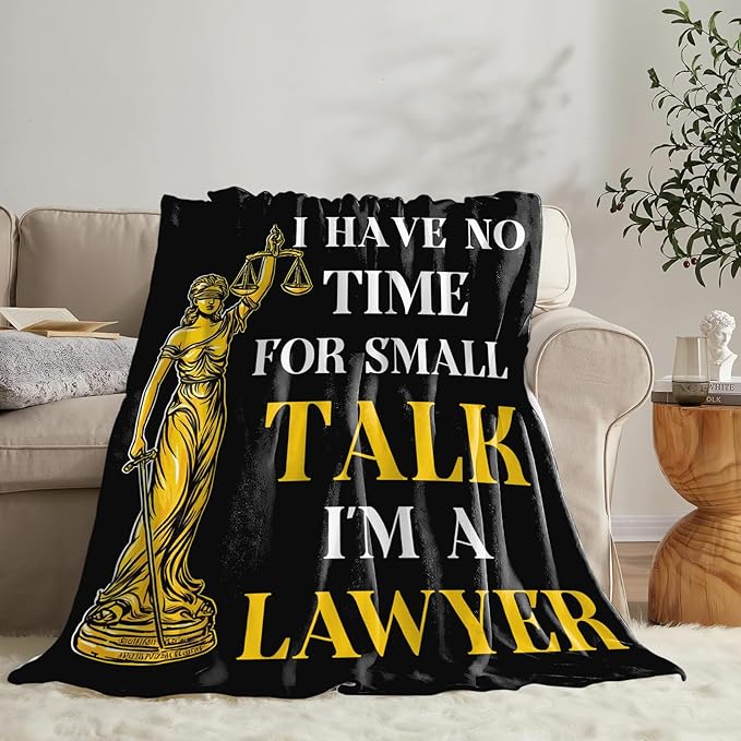 Lawyer Gifts Blanket for Girls Women Boys Men Adults Kids Soft Cozy Fleece Legal Lady Justice Throw Blankets Warm Flannel Plush Lightweight Decor for Couch Bed Sofa 50"X40"