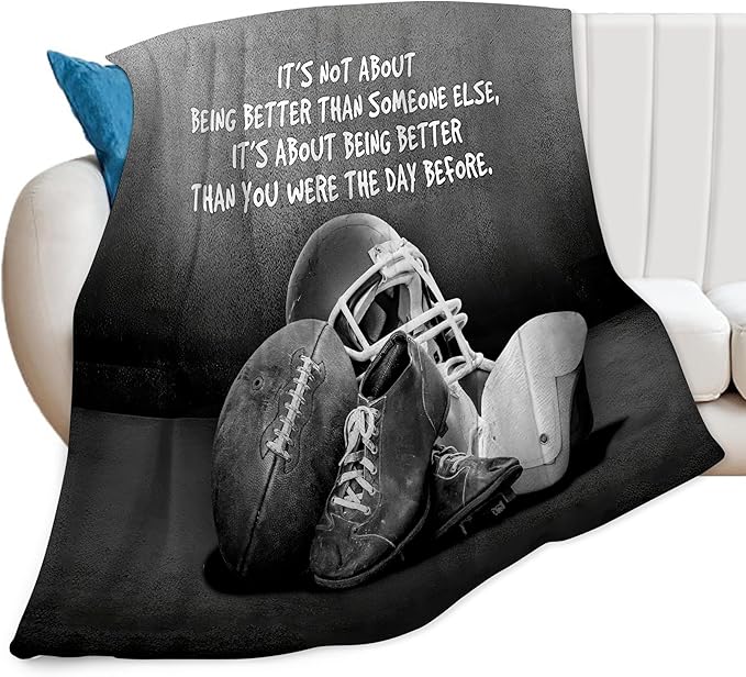 Sports Football Throw Blanket - Soft Warm Cozy Fleece for Boys Men Girls Women Kids Adults - Couch Sofa Bed 50"x40"