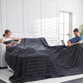 Soft Cozy 120x138 Inches Seamless Oversized King Fleece Blanket, 3D Jacquard Decorative Giant 10'x11.5' California King Blanket Extra Large for Bed, Sofa, Couch, Travel, Travel,Black Chain
