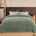 PHF Fluffy Sherpa Fleece Blanket Queen Size for Winter, Warm and Cozy, 510GSM 3D Tufted Shaggy Fleece Blanket for Sofa Bed, Sage Green, 90"x90"
