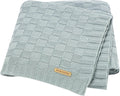 LAWKUL Baby Blanket Blue Newborn Babe Blankets Cable Knitted Soft Receiving Swaddle Cuddle Toddler Boy Girl Stroller 40"x30"