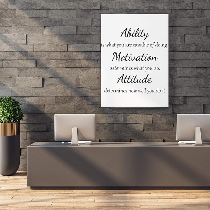 2 Sheets Vinyl Wall Quotes Stickers Ability Motivation Attitude Believe in Yourself Inspirational Saying Home Decals Quote Home Decor for Office School Classroom Teen Dorm Room Wall Decal (Black)