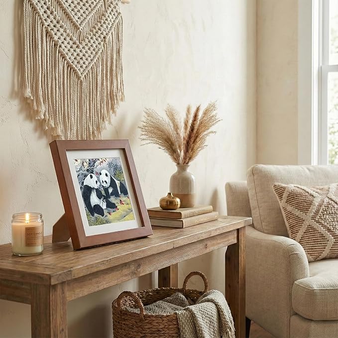 Newscz Framed Wall Art 8.3x8.3 Inch Modern Home Decor for Living Room Bedroom Wall Decor Above Bed & Office Aesthetic Gallery Wall Frame Set Farmhouse & Art Deco Decor Dining Room Kitchen Wall Decor (H-A05)