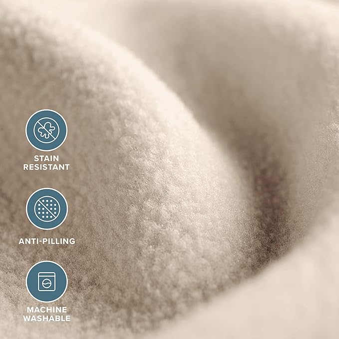 Bare Home Polar Fleece Blanket - Extra Long - Sand - Warm & Cozy - Premium Fleece Throw for Bed, Sofa, Camping, Travel and Cold Nights - Lightweight Blanket (Twin/Twin XL, Sand)