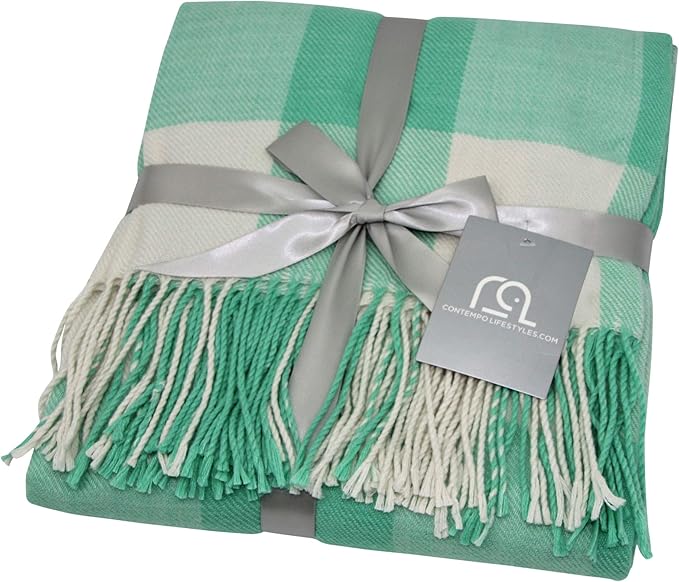 Blankets - Buffalo Plaid Throw Blanket - Decorative Classic Blanket - Comfortable and Ultra-Soft - Lightweight & Indoor Outdoor Blanket - Ideal for Living Room, Couch, Travelling Good for All Seasons
