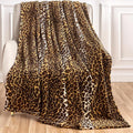 Leopard Print Blanket Fleece Throw for Bed Sofa Travel and Camping, Super Soft Cozy Fluffy Plush Cheetah Print Blanket for All Seasons 60"x80" (Dark Brown)