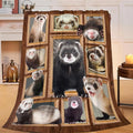 Cute Ferret Blanket for Girls Women Boys Men Adults Kids Soft Cozy Fleece Ferret Throw Blankets Gifts Warm Flannel Plush Stuff Lightweight Decorative Blanket for Couch Bed Sofa 80"X60"