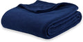 Berkshire Blanket Microfleece Throw Size Bed Throw Blanket Navy, Lightweight Soft Breathable Plush Micro Fleece Throw Blanket for Travel, Bed and Couch, 50x60 Inches