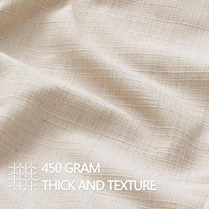 MIULEE Pack of 2 Thick Textured Couch Throw Pillow Covers, Natural Linen Decorative Pillow Covers 22x22, Neutral Cushion Cases for Sofa Bed Living Room Modern Farmhouse Home Decor, No Filling
