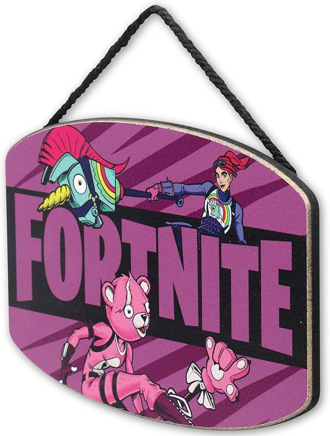 Fortnite Characters Hanging Wood Sign - Fun Fortnite Sign for Bedroom or Game Room