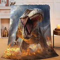 Fire Dinosaur Blanket for Girls Women Boys Men Adults Kids Soft Cozy Fleece T-Rex Dino Throw Blankets Gifts Warm Flannel Plush Lightweight Decor for Couch Bed Sofa 60"X50"