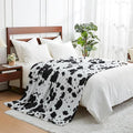 Cozy Bliss Cow Print Throw Blanket for Bed - Super Fuzzy Thick Soft Warm Fleece Blankets for Couch & Room Décor, for Women Men Girls Kids, Black & White Queen Size 90"*90"