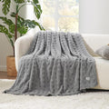 Cozy Bliss Ultrasoft Waffle Throw Blanket, Fluffy Cute Plush Blanket for Couch, Bed, Modern Home Accent, Portable for Picnic or Outdoor, Grey, 60"x80"