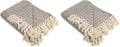 DII Chevron Throw Collection Handloomed Cotton, 50x60, Dark Brown (Pack of 2)