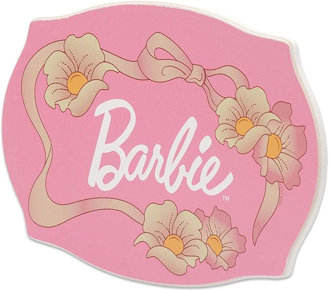 Mattel Barbie Logo Wood Wall Decor - Fun Floral Barbie Wall Art for Bedroom or Play Room