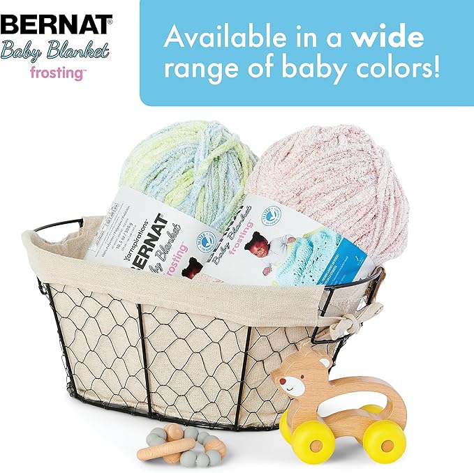 Bernat Baby Blanket Frosting Seaside Yarn - 1 Pack of 10.5oz/300g - Polyester - #6 Super Bulky - 220 Yards - Knitting & Crochet