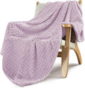 Whale Flotilla Lightweight Fleece Throw Blanket for Couch, Fuzzy Soft Blankets with Decorative Jacquard Pattern for All Season, Warm and Fluffy, 50x60 Inch, Lilac