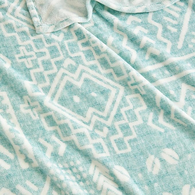 Soft Cozy 120x120 Inches Seamless Oversized King Fleece Blanket, Giant 10'x10' California King Blanket Extra-Large Flannel Blankets for Bed, Sofa, Couch, Travel, Symbol Light Blue