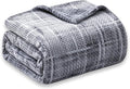 COOVA Fleece Bed Blanket Queen Size, Super Soft and Cozy 3D Jacquard Warm Blankets, Lightweight and Fuzzy Large Throw for Couch, Sofa, Chair, Giftable (Light Grey, 90"x90")