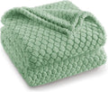 Exclusivo Mezcla Fleece Throw Blanket for Couch and Bed,Extra Soft Warm Decorative Fuzzy Throws for Women,Lightweight Cozy Blankets Size 50x60 Inches, Sage Green