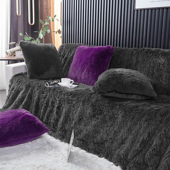 YUSOKI Faux Fur King Blanket(Morel,90" x 104"),Whithout Pillows,Winter Lightweight Plush Fuzzy Soft Cozy Microfiber Comfy Bed Blanket for Women Kids Girls Couch Sofa Washable