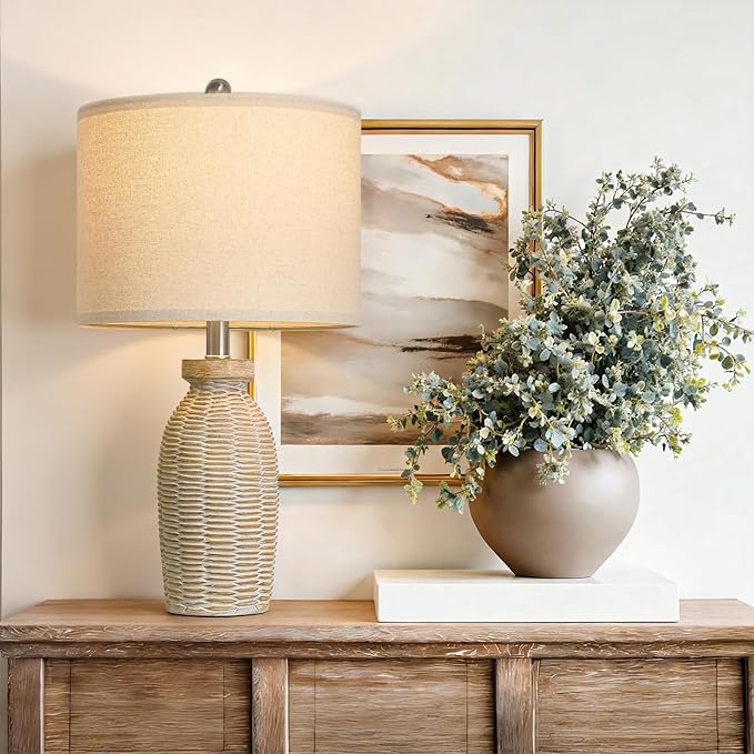 22.75" Table Lamps for Living Room Small Lamps for Bedroom Bedside Lamps Set of 2 Boho Lamps for Night Stands Nightstand Lamp Farmhouse Vintage Rustic Modern Side End Table Lamp Light Home Deco Gifts