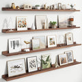 Floating Picture Ledge Shelves Set of 4, 56 Inch Shelves with Lip - Large Nursery Book Shelf for Toys Storage, Kids Bookshelf Wall Mounted Living Room Bedroom Decor Frames