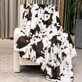 Cow Print Blanket for Bed & Couch, Soft Plush Fuzzy Fleece Throw Blanket for All Seasons, Cozy Warm Farmhouse Decor, Birthday Gifts for Teenage Girls Boys Women, Brown & White 50x60 Inch