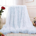 Plush Super Soft Blanket Bedding Sofa Cover Furry Fuzzy Fur Warm Throw Qulit Cozy Couch Blanket for Winter (63"x79",White)