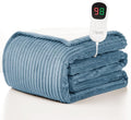 Homemate Heated Blanket Electric Throw - 50"x60" Heating Blanket Throw 1/2/4/6/8 Hours Auto-Off 10 Heat Levels Over-Heat Protection Soft Flannel Sherpa ETL Certification