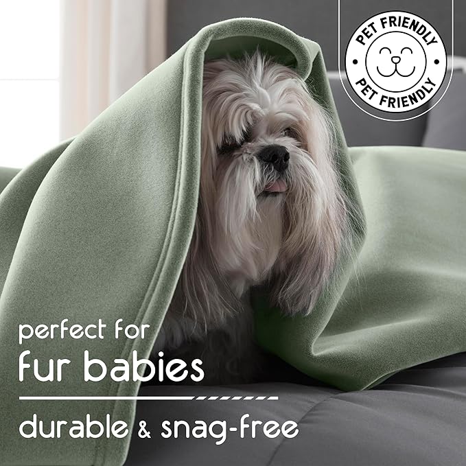 King Throw Blanket - Original Blanket - Snuggle-Ready - Durable Machine Washable Pet Friendly - All-Season Comfort - Layering Bed Sofa Blanket - Blanket for Bed - Cozy Throw Blanket - Sage Green