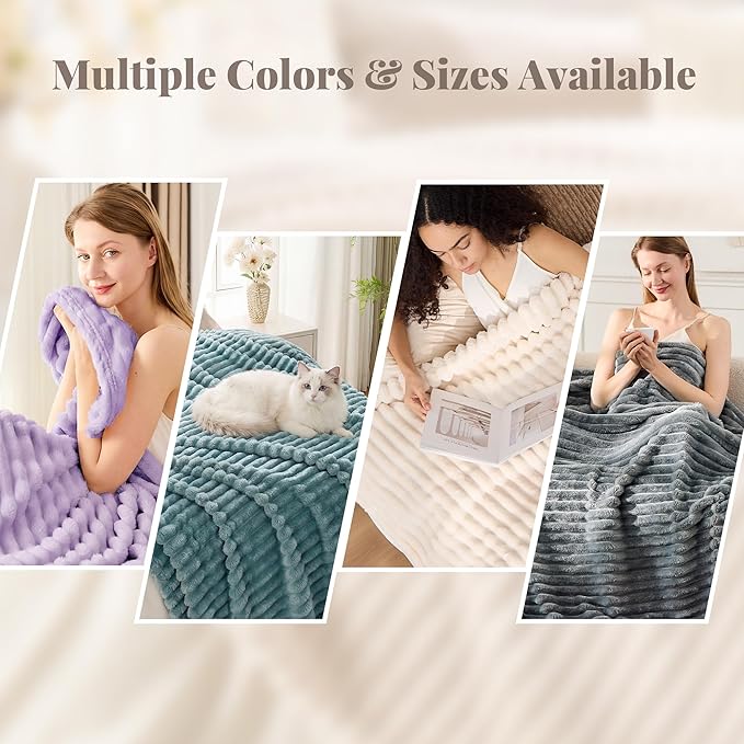 Light Purple Fleece Throw Blanket for Couch, 320GSM Super Soft Cozy Blanket for Home Decor, Perfect Cozy Gifts for Women Men Gifts, Lightweight All Season Couch Blanket, 50x60 Inches