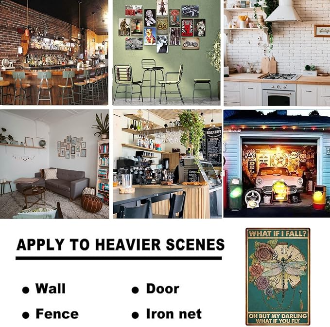 Fmcmly What If I Fall？Oh But My Darling What If You Fly Vintage Metal Tin Signs Home Bar Kitchen Hotel Office Bedroom Living Room Cafes Wall Decor 8x12 Inch