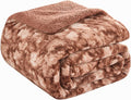 CHOSHOME Sherpa Fleece Blanket- Thick Warm Blanket for Winter, Soft Fuzzy Plush Blanket for Bed, Couch, Travel (Tie Dye Brown, Cal King 96" x 102")
