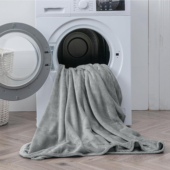 BEDELITE Flannel Sheets King Size Grey - Super Soft Fleece Sheets Set Fluffy Extra Plush, 4 Piece(Include Fitted Sheet, Flat Sheet, 2 Pillowcases)