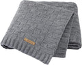 LAWKUL Baby Blankets for Boys Cable Knitted Baby Blanket Girl Airy Soft Newborn Receiving Swaddle Stroller Crib Grey 40"x30"