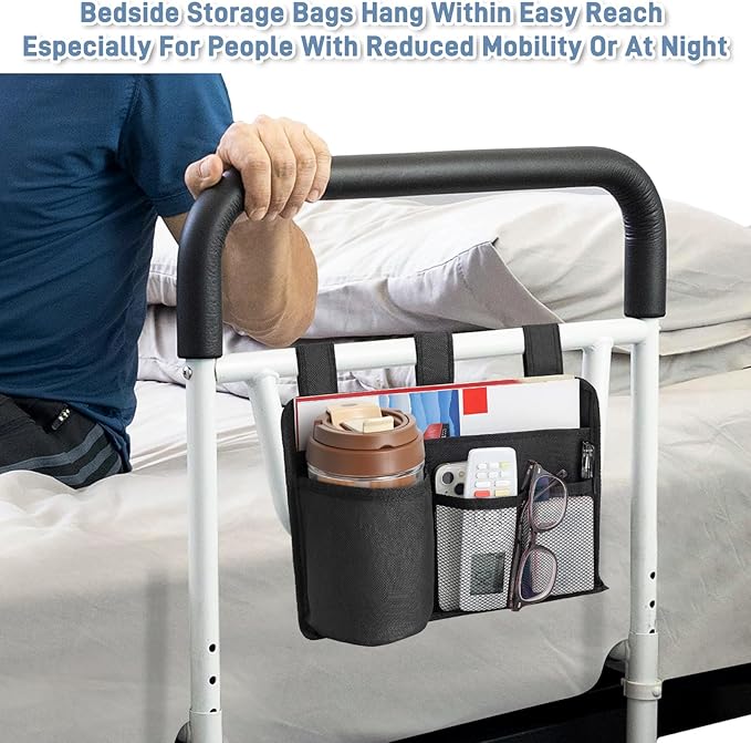 Support Storage Bag for Bed Rails, Bedside Storage Organizer