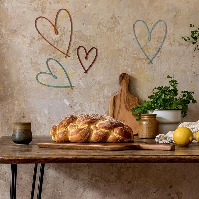 Pangda 4 Pieces Metal Heart Wall Art Decor Love Heart Wall Sign Ornaments for Bedroom Living Room Decoration(Multi Colors)