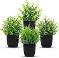 Der Rose 4 Pack Fake Plants Small Artificial Mini Faux Plants Indoor Black Bathroom Accessories for Room Home Office Shelf Decor