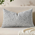 Allorry Decorative Couch Throw Pillow Covers 18x18 Blue Striped Soft Wool Pillow Covers Neutral Textured Boho Cushion Covers for Modern Farmhouse Sofa Bedroom Living Room Decor SY011-C18