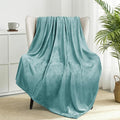 Exclusivo Mezcla Fleece Celadon Throw Blanket for Couch, Sofa, Super Soft and Warm Blankets, All Season, Cozy, Plush, Lightweight, 50x60 Inches